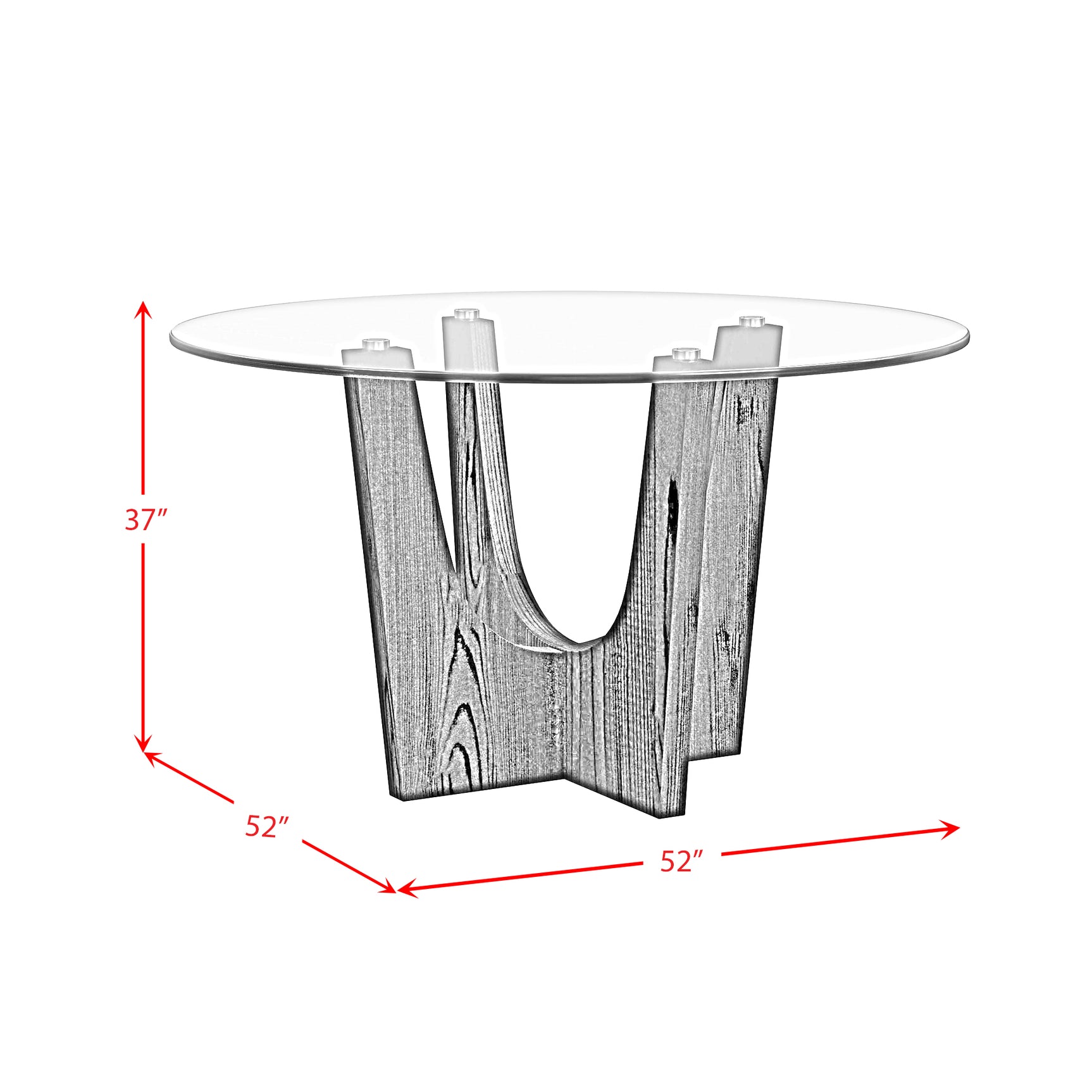 Oregon Round Counter Table with Glass Top in Black - Tampa Furniture Outlet