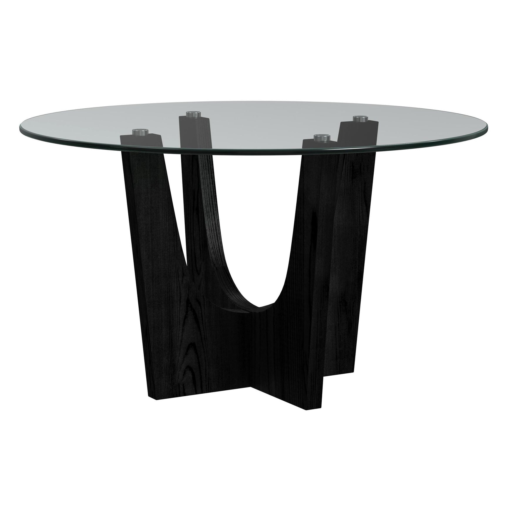 Oregon Round Counter Table with Glass Top in Black - Tampa Furniture Outlet