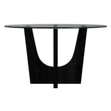 Oregon Round Counter Table with Glass Top in Black - Tampa Furniture Outlet