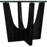Oregon Round Counter Table with Glass Top in Black - Tampa Furniture Outlet