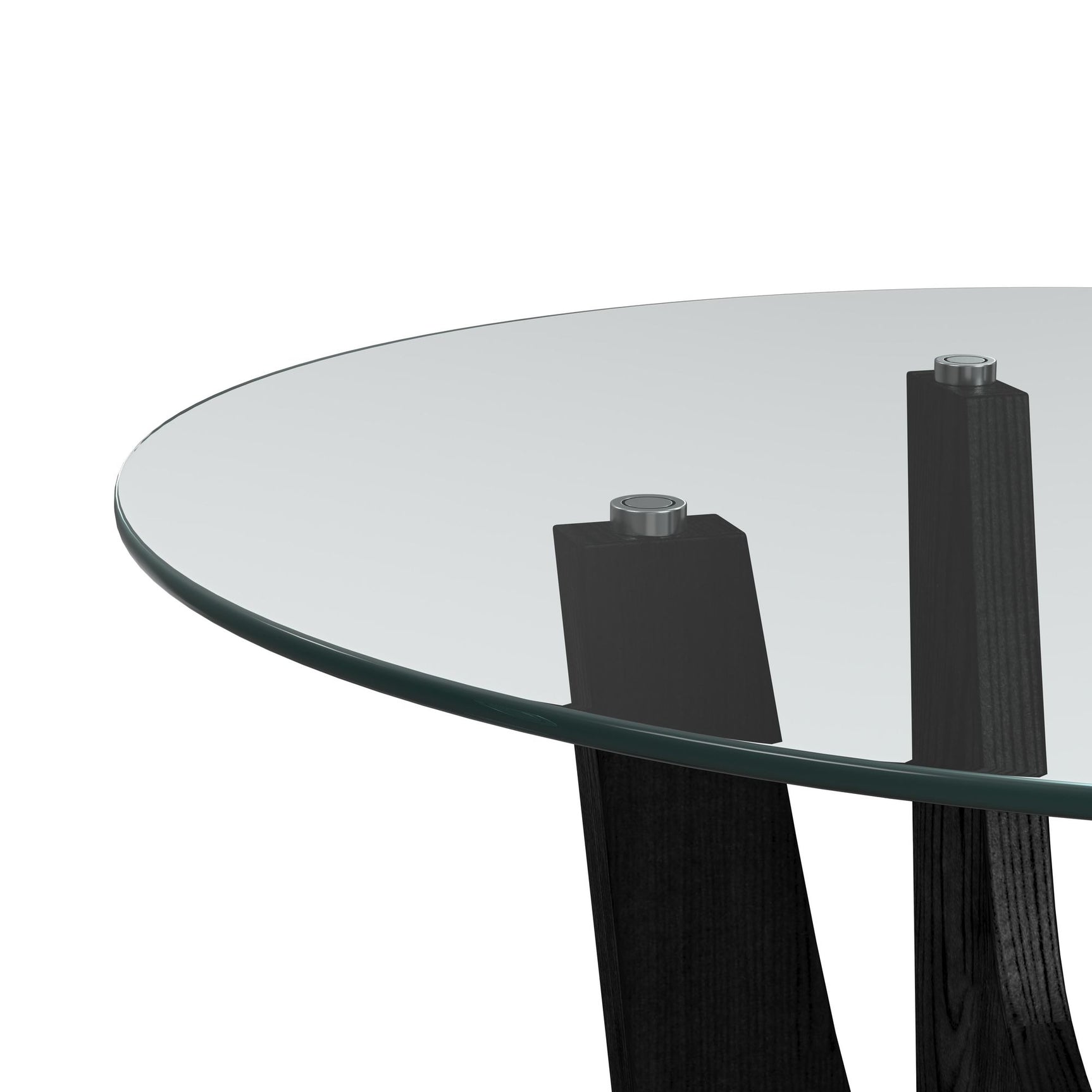 Oregon Round Dining Table with Glass Top in Black - Tampa Furniture Outlet