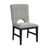 Oregon Dining Side Chair with Grey Fabric in Black (2 Per Carton) - Tampa Furniture Outlet