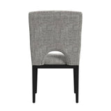Oregon Dining Side Chair with Grey Fabric in Black (2 Per Carton) - Tampa Furniture Outlet