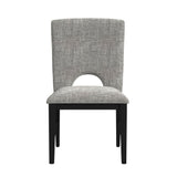 Oregon Dining Side Chair with Grey Fabric in Black (2 Per Carton) - Tampa Furniture Outlet