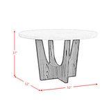 Oregon Round Counter Table with Grey Faux Marble Top in Black - Tampa Furniture Outlet