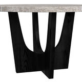 Oregon Round Counter Table with Grey Faux Marble Top in Black - Tampa Furniture Outlet