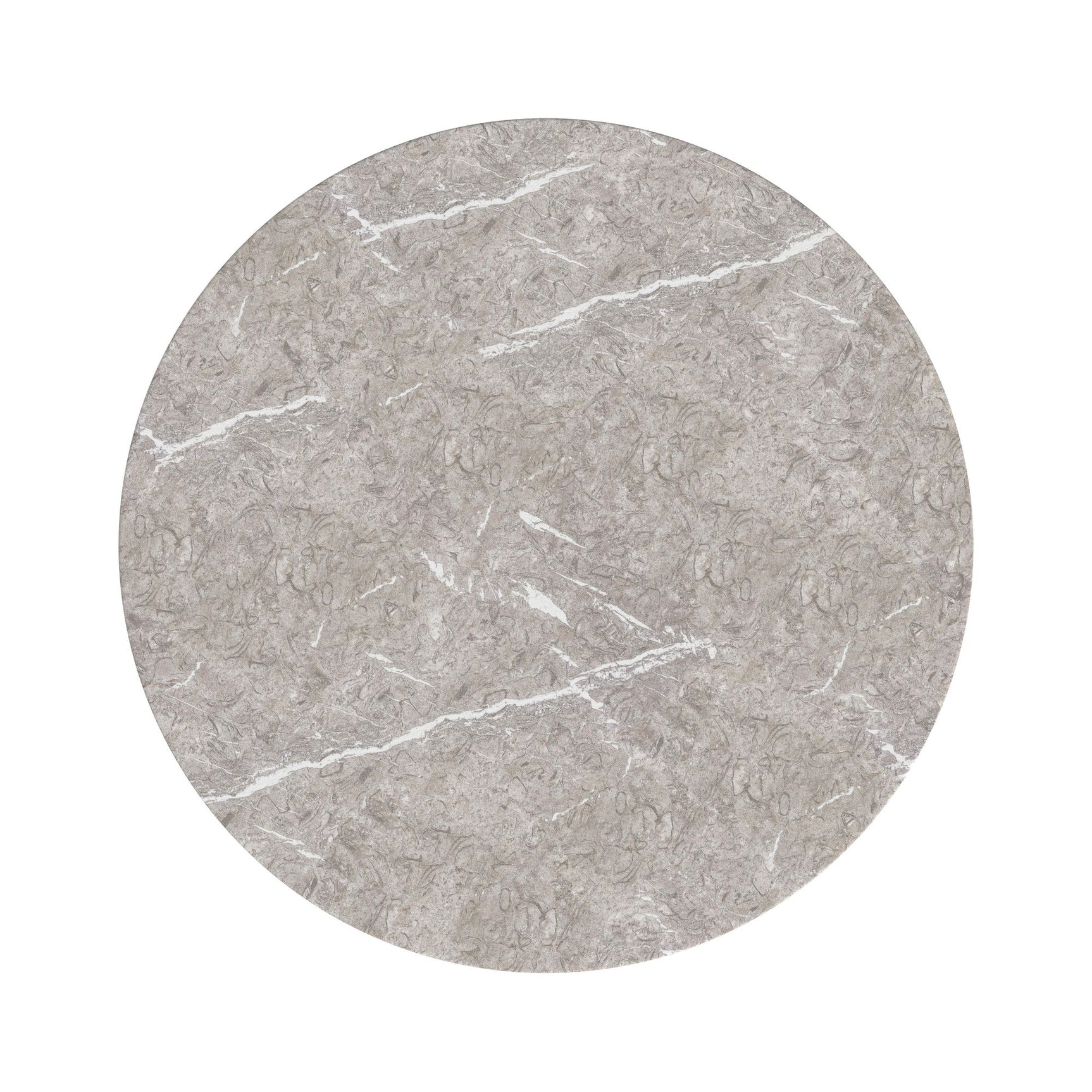 Oregon Round Counter Table with Grey Faux Marble Top in Black