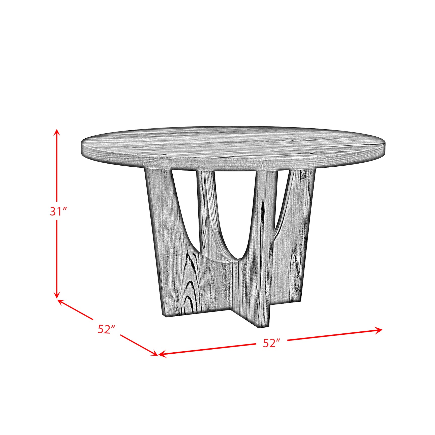 Oregon Round Dining Table with Black Wood Top in Black - Tampa Furniture Outlet