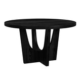 Oregon Round Dining Table with Black Wood Top in Black - Tampa Furniture Outlet
