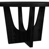 Oregon Round Dining Table with Black Wood Top in Black - Tampa Furniture Outlet