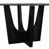 Oregon Round Dining Table with Glass Top in Black - Tampa Furniture Outlet