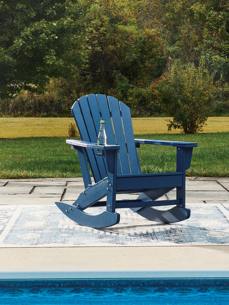 Tampa Furniture Outlet - Ashley Furniture - Sundown Shores Outdoor - Rocking Chair / Blue - PCP019-827