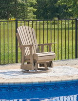 Tampa Furniture Outlet - Ashley Furniture - Hyland wave Outdoor - Swivel Glider Chair / Driftwood - P114-820