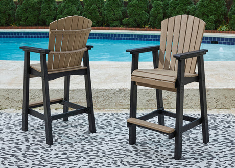 Tampa Furniture Outlet - Ashley Furniture - Fairen Trail Outdoor - Barstool (Set of 2) / Black/Driftwood - P211-124