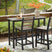 Tampa Furniture Outlet - Ashley Furniture - Shoreline Beach Outdoor - Counter Table Set (3/CN) / Black/Beige - PCP221-113