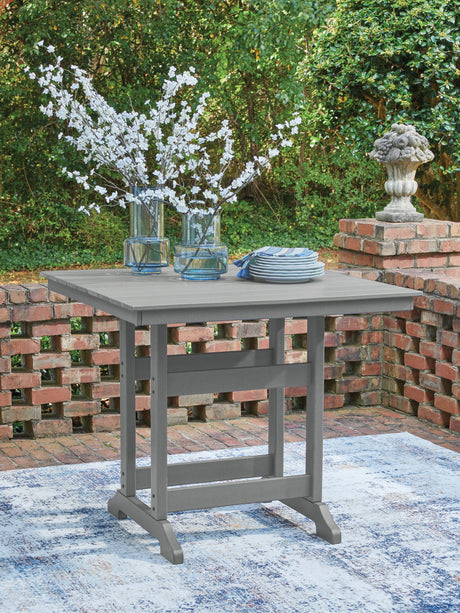 Tampa Furniture Outlet - Ashley Furniture - Sanctuary Beach Outdoor - Square Counter TBL w/UMB OPT / Dark Gray - PCP227-632