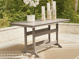 Tampa Furniture Outlet - Ashley Furniture - Seacliff Beach Outdoor - RECT COUNTER TABLE W/UMB OPT - PCP228-642