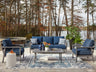 Tampa Furniture Outlet - Ashley Furniture - Gali Outdoor - Sofa/Chairs/Table Set (4/CN) / Gray/Blue - P275-081