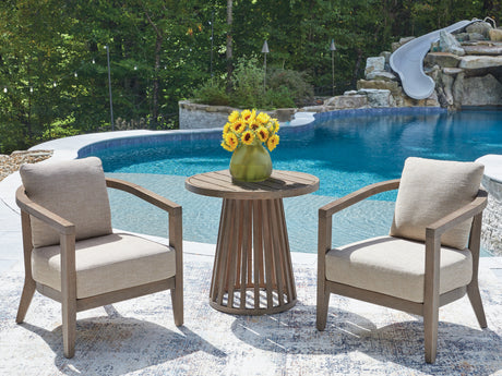 Tampa Furniture Outlet - Ashley Furniture - Joy Lagoon Outdoor - Chairs w/CUSH/Table Set (3/CN) - PCP310-050