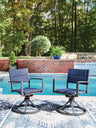 Tampa Furniture Outlet - Ashley Furniture - Rocky Creek Outdoor - Sling Swivel Chair (Set of 2) - PCP326-602A