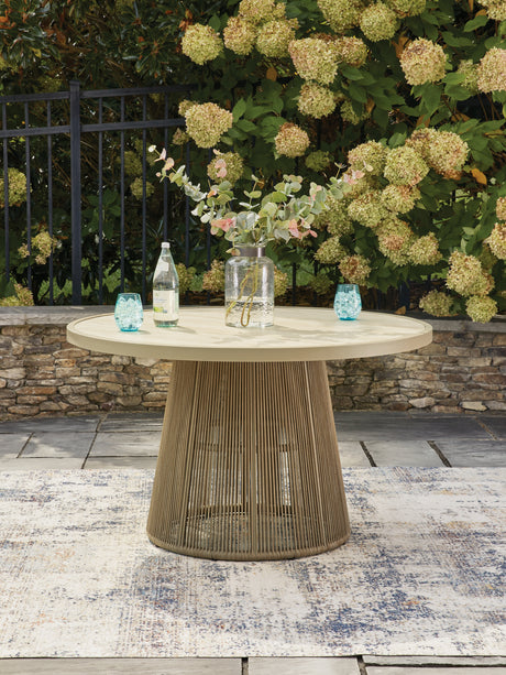 Tampa Furniture Outlet - Ashley Furniture - Orchard Beach Outdoor - Outdoor Dining Table / Beige - PCP373P2