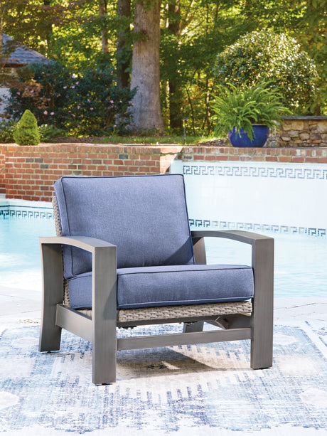 Tampa Furniture Outlet - Ashley Furniture - Half Moon Beach Outdoor - Spring Lounge Chair / Blue/Gray - PCP418-820