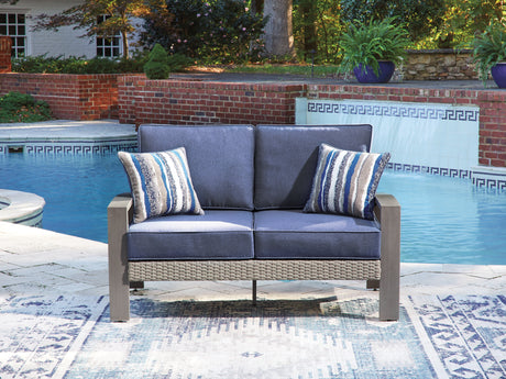 Tampa Furniture Outlet - Ashley Furniture - Half Moon Beach Outdoor - Loveseat w/Cushion - PCP418-835