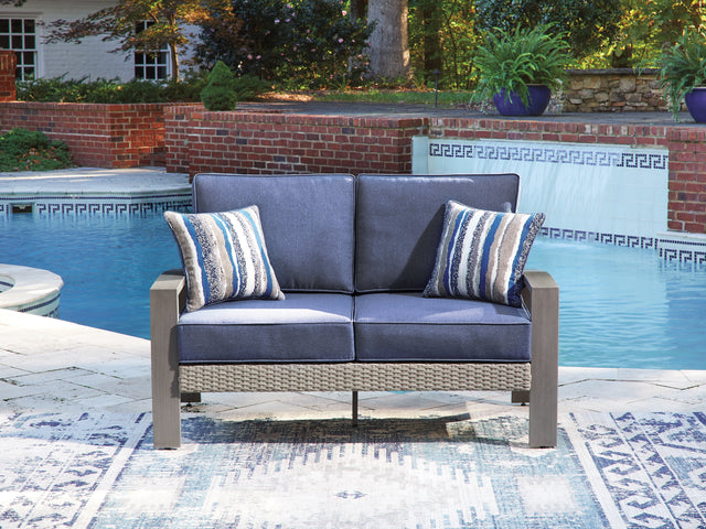 Tampa Furniture Outlet - Ashley Furniture - Half Moon Beach Outdoor - Loveseat w/Cushion - PCP418-835