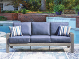Tampa Furniture Outlet - Ashley Furniture - Half Moon Beach Outdoor - Sofa with Cushion / Blue/Gray - PCP418-838