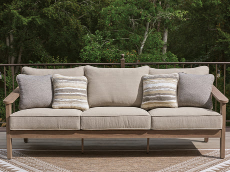 Tampa Furniture Outlet - Ashley Furniture - Harmony Headlands Outdoor - Sofa with Cushion / Natural/Gray - PCP428-838