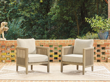 Tampa Furniture Outlet - Ashley Furniture - Spooners Cove Outdoor - Lounge Chair w/Cushion (Set of 2) - PCP469-820