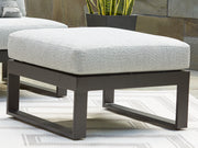 Tampa Furniture Outlet - Ashley Furniture - Beachloft Outdoor - Ottoman with Cushion / Black/Gray - P490-814