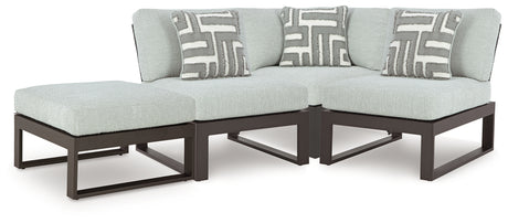 Tampa Furniture Outlet - Ashley Furniture - Beachloft Outdoor - 4-Piece Outdoor Sectional / Black/Gray - P490P7