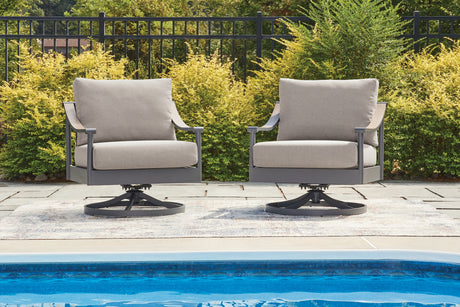 Tampa Furniture Outlet - Ashley Furniture - Ocean Beach Outdoor - Swivel Lounge w/ Cushion / Gray - PCP510-821