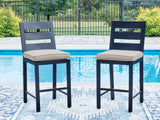 Tampa Furniture Outlet - Ashley Furniture - East Beach Outdoor - Barstool (Set of 2) / Navy Blue - PCP587-124