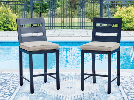 Tampa Furniture Outlet - Ashley Furniture - East Beach Outdoor - Barstool (Set of 2) / Navy Blue - PCP587-124