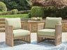 Tampa Furniture Outlet - Ashley Furniture - Serena Shores Outdoor - Lounge Chair w/Cushion (Set of 2) / Beige/Green - PCP604-820