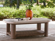 Tampa Furniture Outlet - Ashley Furniture - Dolan Creek Outdoor - Rectangular Cocktail Table / Beige/Brown - PCP610-701