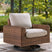Tampa Furniture Outlet - Ashley Furniture - Dolan Creek Outdoor - Swivel Lounge w/ Cushion / Gray/Brown - PCP610-821