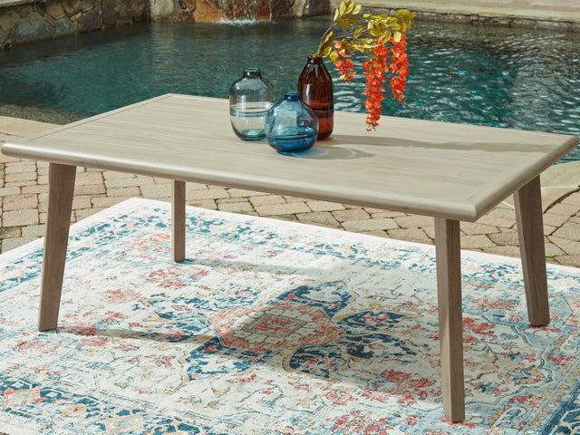Tampa Furniture Outlet - Ashley Furniture - Cliff Trails Outdoor - Square Fire Pit Table / Beige - PCP690-772