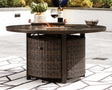 Tampa Furniture Outlet - Ashley Furniture - Paradise Trail Outdoor - Outdoor Counter Height Dining Table with 4 Barstools / Medium Brown - P750P5