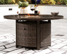 Tampa Furniture Outlet - Ashley Furniture - Paradise Trail Outdoor - Outdoor Counter Height Dining Table with 4 Barstools / Medium Brown - P750P5