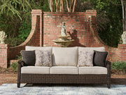 Tampa Furniture Outlet - Ashley Furniture - Monterey Point Outdoor - Sofa with Cushion / Dark Brown - PCP760-838
