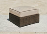 Tampa Furniture Outlet - Ashley Furniture - Coastline Bay Outdoor - Ottoman with Cushion / Brown - P784-814