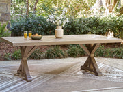 Tampa Furniture Outlet - Ashley Furniture - Laguna Heights Outdoor - RECT Dining Table w/UMB OPT / Beige - PCP790-625