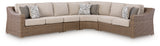 Tampa Furniture Outlet - Ashley Furniture - Laguna Heights Outdoor - 4-Piece Outdoor Sectional / Beige - PCP790P2