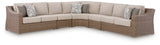 Tampa Furniture Outlet - Ashley Furniture - Laguna Heights Outdoor - 5-Piece Outdoor Sectional / Beige - PCP790P3