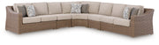 Tampa Furniture Outlet - Ashley Furniture - Laguna Heights Outdoor - 5-Piece Outdoor Sectional / Beige - PCP790P3