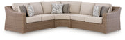 Tampa Furniture Outlet - Ashley Furniture - Laguna Heights Outdoor - 3-Piece Outdoor Sectional / Beige - PCP790P1