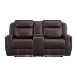 Panther Motion Loveseat with Console in Neono Brown - Tampa Furniture Outlet